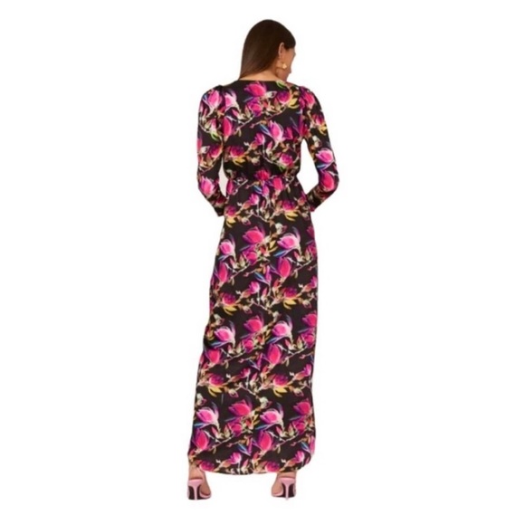 Delfi Collective Lindsay Colorful Floral Gown Dress Medium Keyhole Tie Front - Picture 15 of 15